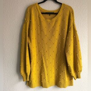 Harper Grey bubble sweater yellow large thick cotton blend material